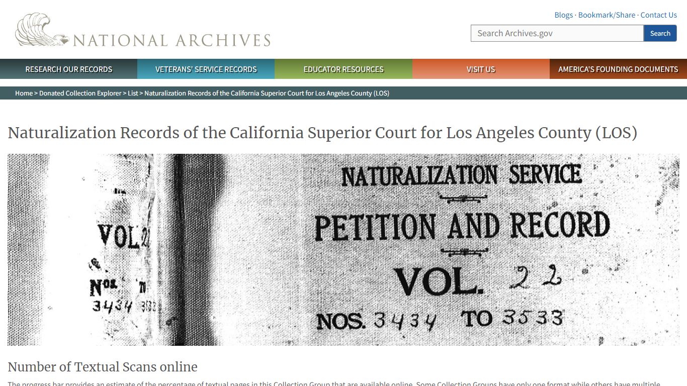 Naturalization Records of the California Superior Court for Los Angeles ...